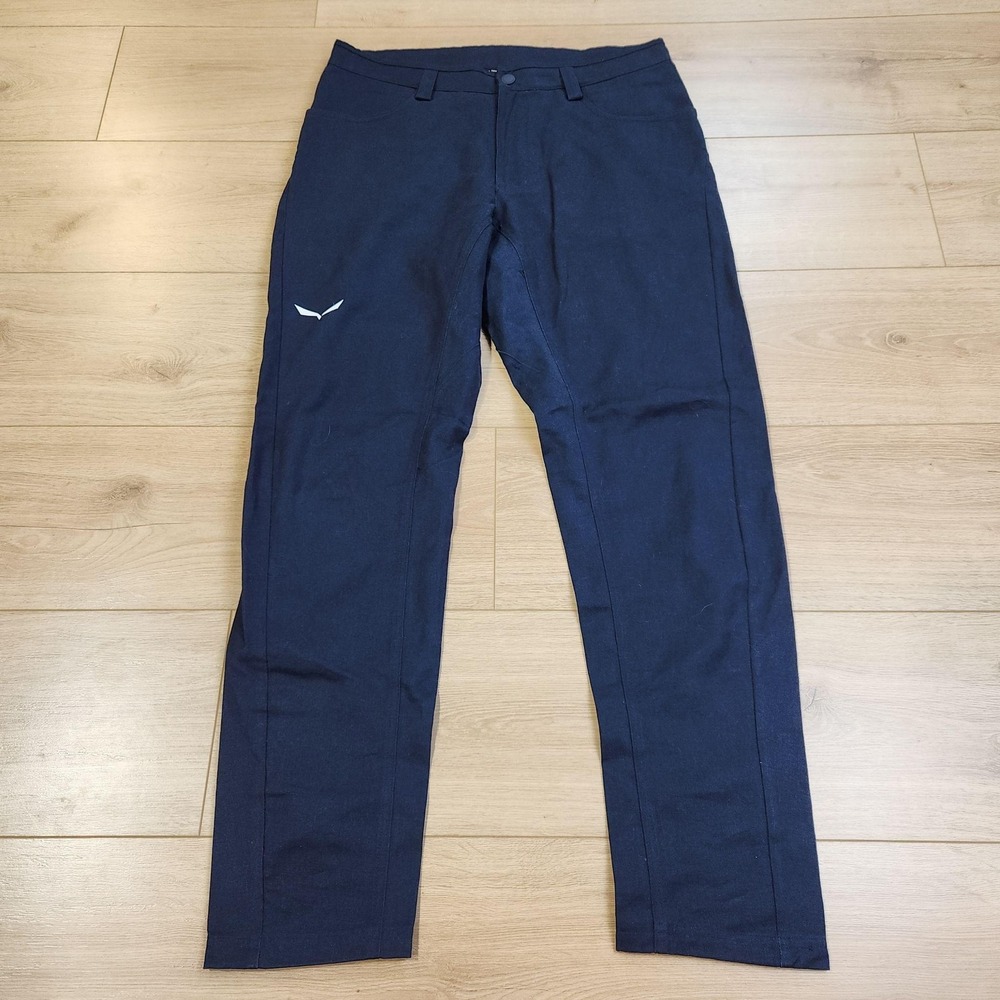Salewa Fanes Hemp Pants Mens Small Blue Chino Canvas Casual Travel Regular